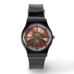 Steampunk Copper Time Face Watch