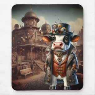 Steampunk Cow  Mouse Pad