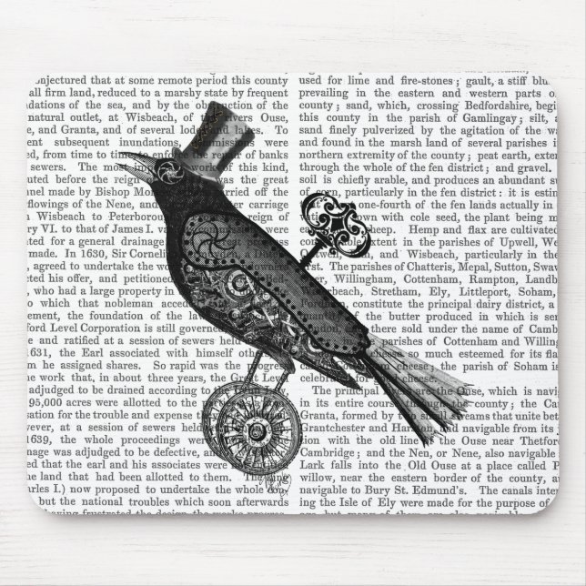Steampunk Crow 2 Mouse Pad (Front)