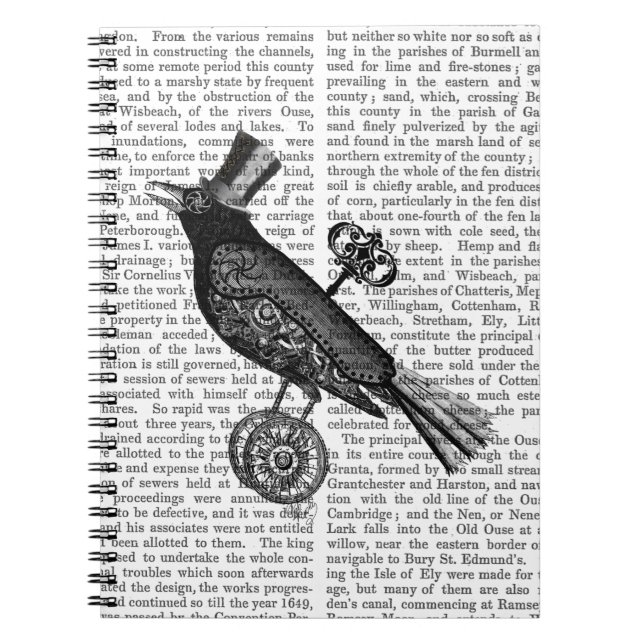 Steampunk Crow 2 Notebook (Front)