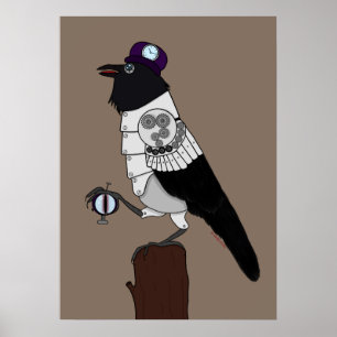 Steampunk Crow Poster