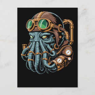 Steampunk Cthulhu monster Postcard