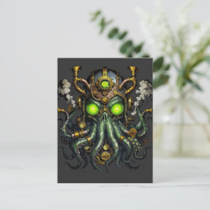 Steampunk Cthulhu monster Postcard