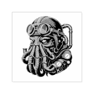 Steampunk Cthulhu monster Self-inking Stamp