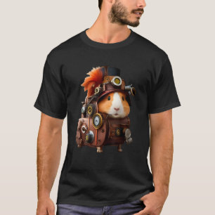 Steampunk Cute Guinea Pig Rusty Fantasy Vintage T-Shirt