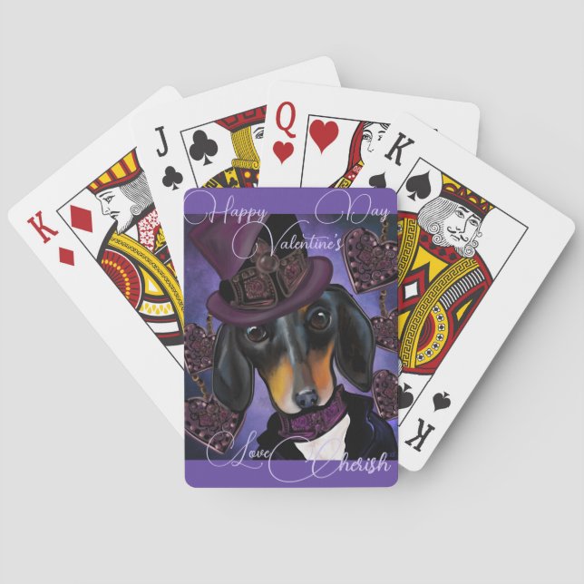 STEAMPUNK DACHSHUND  PLAYING CARDS (Back)