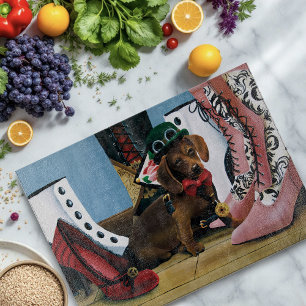 Steampunk Dachshund Shoes Boots Victorian Cutting Board