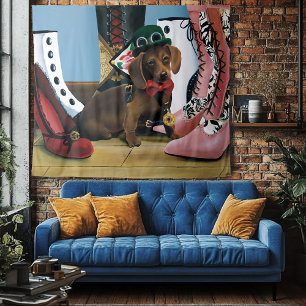 Steampunk Dachshund Wiener Dog Victorian Boots Tapestry
