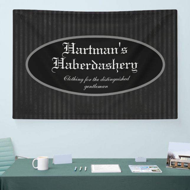 Steampunk Dark Grey Striped Custom Banner (Tradeshow)