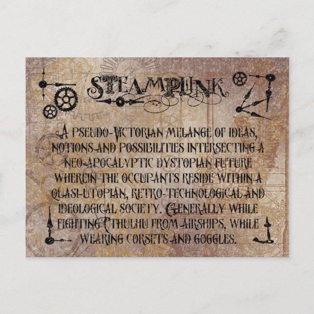 Steampunk Definition Postcard (Front)
