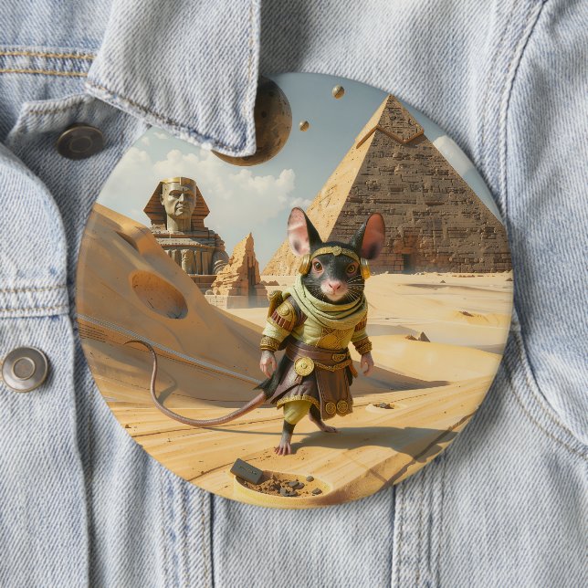 Steampunk Desert Explorer Mouse  6 Cm Round Badge (In Situ)