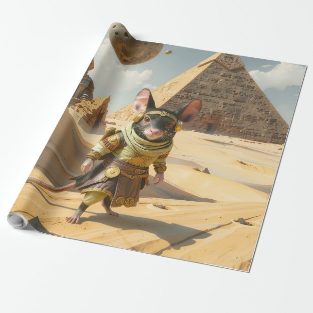 Steampunk Desert Explorer Mouse  Wrapping Paper (Unrolled)