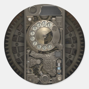 Steampunk Device - Rotary Dial Phone. Classic Round Sticker
