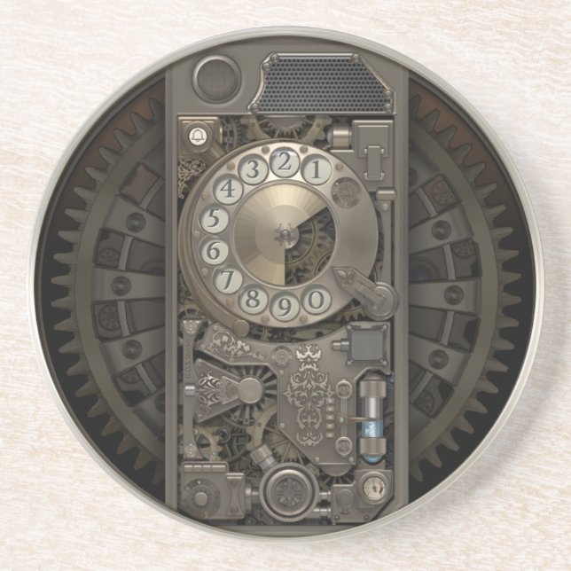 Steampunk Device - Rotary Dial Phone. Coaster (Front)