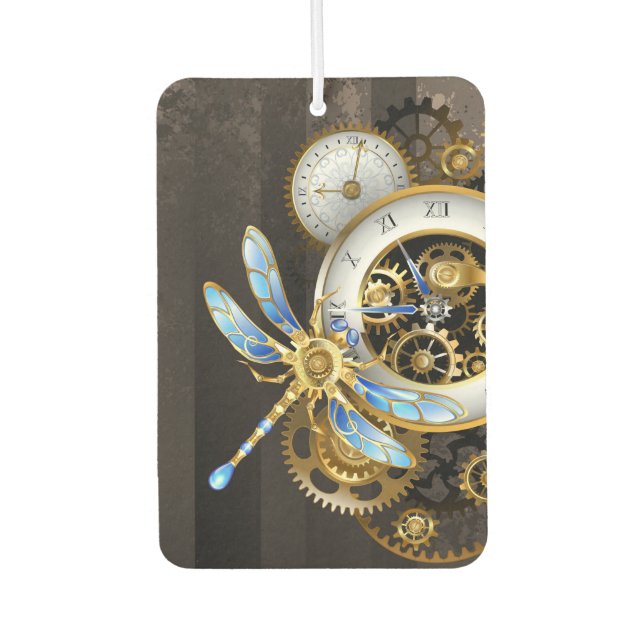 Steampunk Dials with Dragonfly Car Air Freshener (Front)