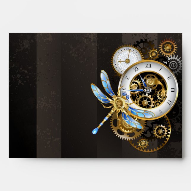 Steampunk Dials with Dragonfly Envelope (Front)