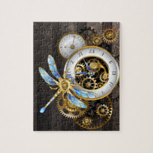 Steampunk Dials with Dragonfly Jigsaw Puzzle