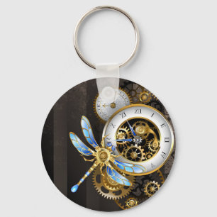 Steampunk Dials with Dragonfly Key Ring