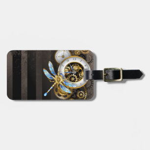 Steampunk Dials with Dragonfly Luggage Tag