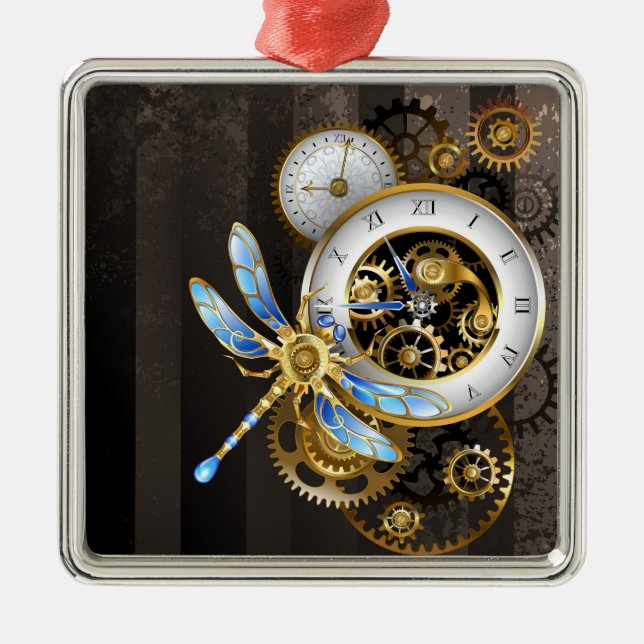 Steampunk Dials with Dragonfly Metal Tree Decoration (Front)