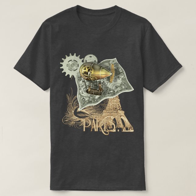 Steampunk Dirigible Air Tour T Shirt (Design Front)