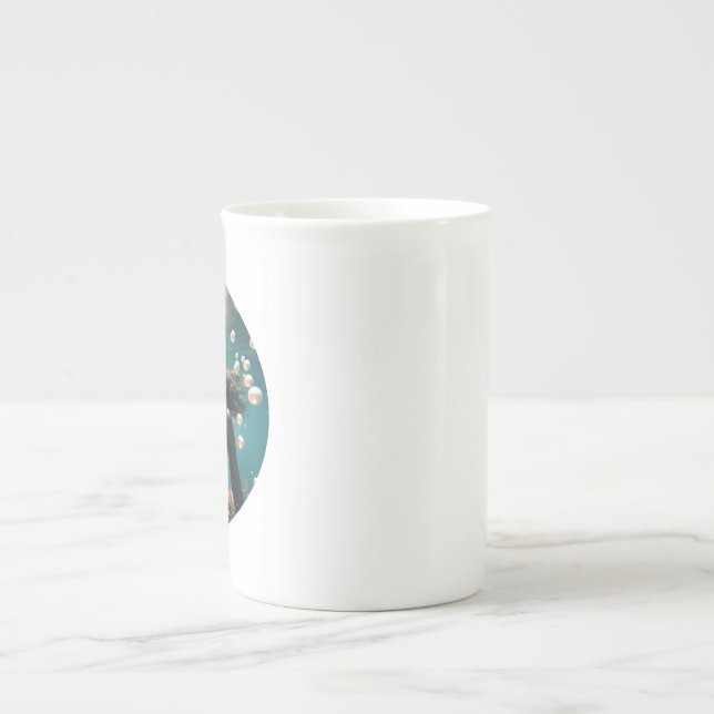 Steampunk Divers Diving For Pearls Bone China Mug (Front)