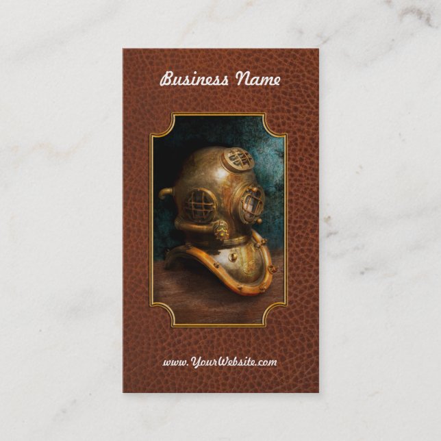 Steampunk - Diving - The diving helmet Business Card (Front)