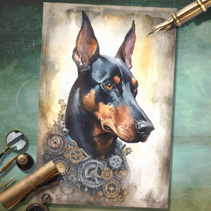 Steampunk Doberman 6 Decoupage Paper