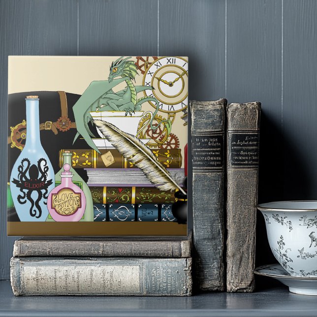 Steampunk Dragon Potions Books Tile (Creator Uploaded)