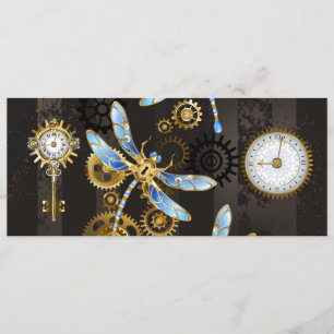 Steampunk Dragonflies on brown striped background Programme