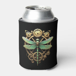 Steampunk Dragonfly Victorian Art Mechanical Steam Can Cooler