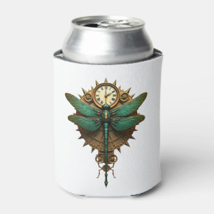 Steampunk Dragonfly Victorian Art Mechanical Steam Can Cooler