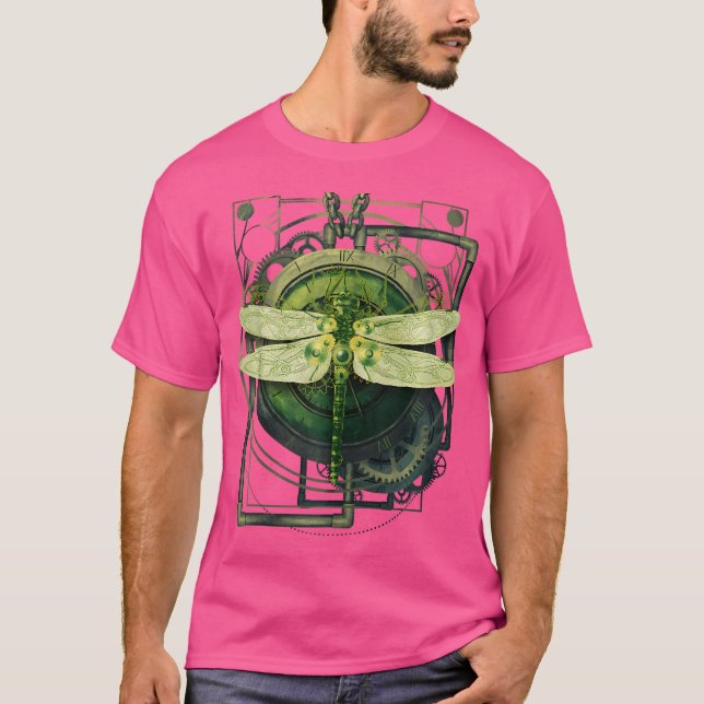 Steampunk Dragonfly Victorian Art Mechanical Steam T-Shirt (Front)
