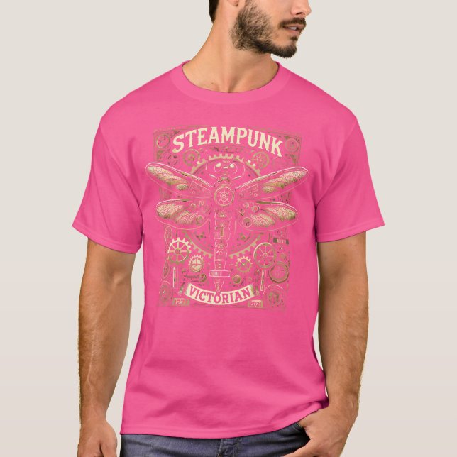 Steampunk Dragonfly Victorian Art Mechanical Steam T-Shirt (Front)