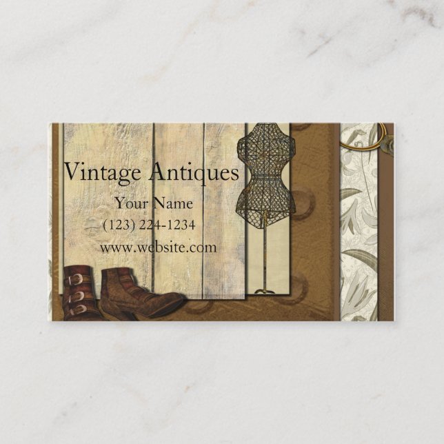 Steampunk Dressmaker Room Business Card (Front)