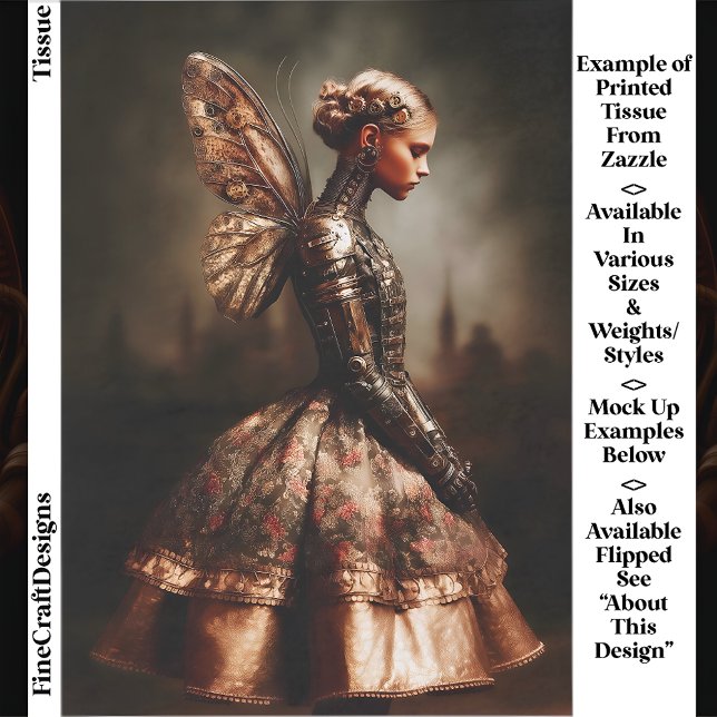 Steampunk Dystopian Fairy Woman EK5R Decoupage Tissue Paper (Creator Uploaded)