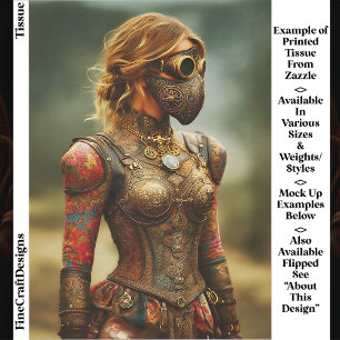 Steampunk Dystopian Woman, Armour EK3R Decoupage Tissue Paper