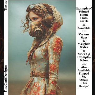 Steampunk Dystopian Woman In Mask EK4L Decoupage Tissue Paper