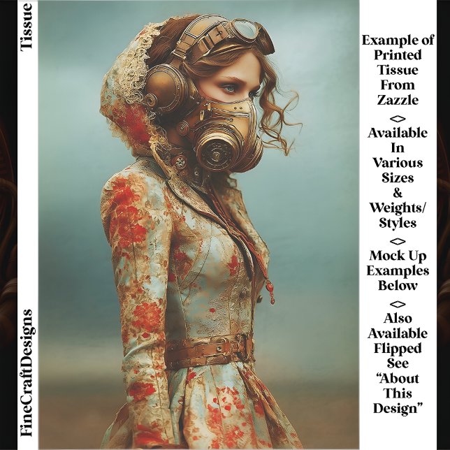 Steampunk Dystopian Woman In Mask EK4R Decoupage Tissue Paper (Creator Uploaded)