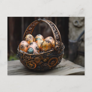 Steampunk Easter Greetings Holiday Postcard