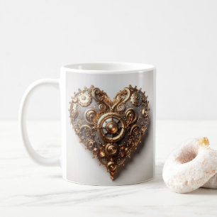 Steampunk Elegant Clockwork Gear Heart Coffee Mug