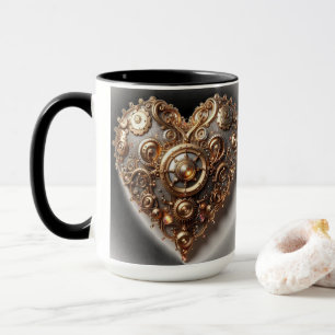 Steampunk Elegant Clockwork Gear Heart Mug