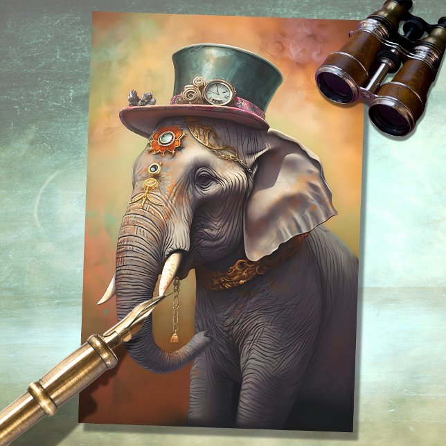 Steampunk Elephant 1 Decoupage Paper (Creator Uploaded)