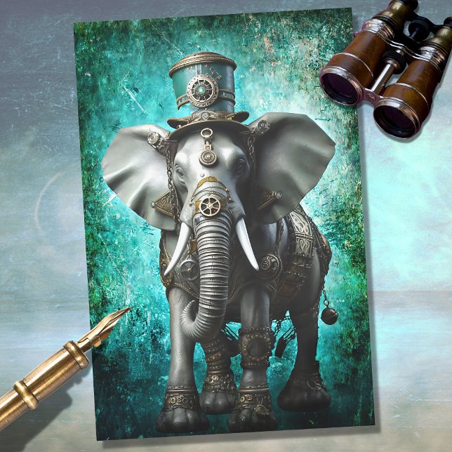 Steampunk Elephant 4 Decoupage Paper (Creator Uploaded)