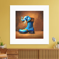 Steampunk Elephant Boot canvas print