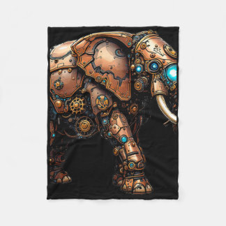 Steampunk Elephant The Mechanical Circus Sticker  Fleece Blanket