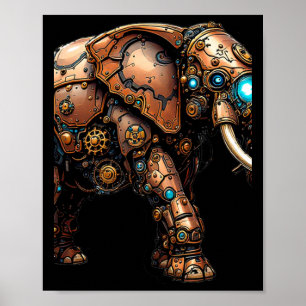 Steampunk Elephant The Mechanical Circus Sticker Poster