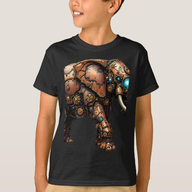 Steampunk Elephant The Mechanical Circus Sticker  T-Shirt (Front)
