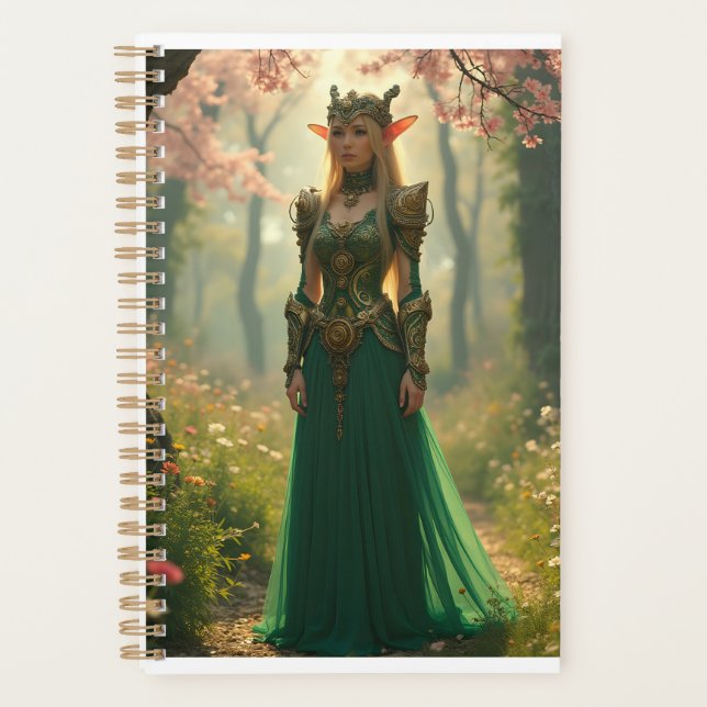 Steampunk Elven Princess in a Spring Garden Planner (Front)