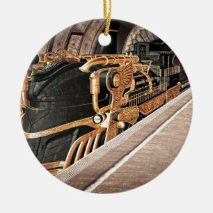 Steampunk Express Ceramic Tree Decoration